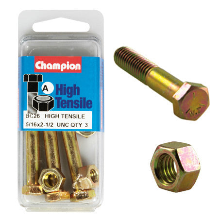Champion Bolt and Nuts 2-1/2” x 5/16  BC26
