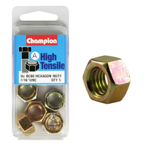 Champion Hexagon Nuts 7/16  “-BC80