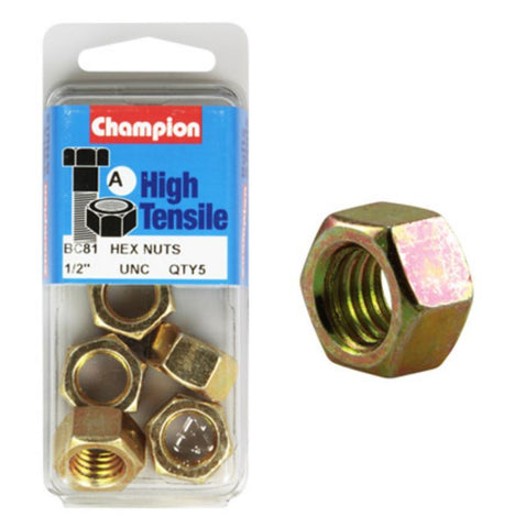 Champion Hexagon Nuts 1/2  “-BC81