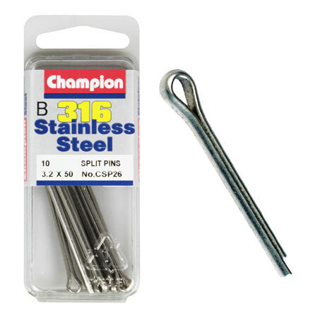 Champion Split Pin Fasteners S/S 3.2mm x 50mm  CSP26