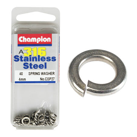 Champion Spring Washers- Fasteners S/S 4mm  CSP27