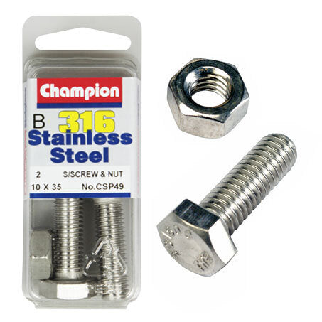 Champion Screws and Nut Set 10mm x 35mm  CSP49