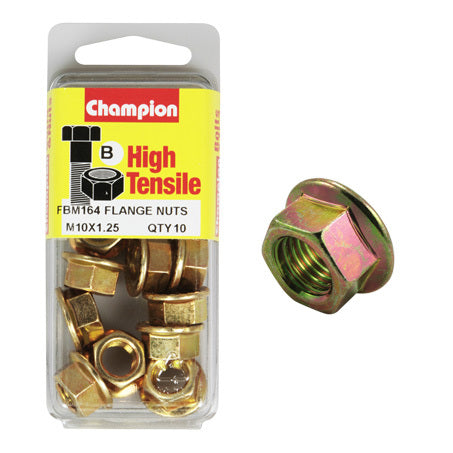 Champion Blister Flange Nuts M10 x 1.25mm-FBM164