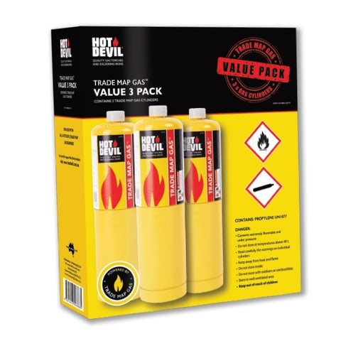 Hot Devil Trade Map Gas Value 400gm - 3 Pack HDTP- Pick Up In Store