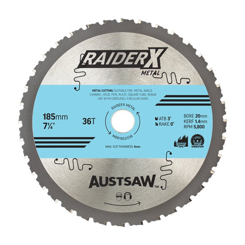 Austsaw RaiderX Metal Blade 185mm x 20 x 36T MBR1852036