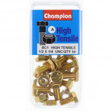 Champion Fully Threaded Set Screws and Nuts 1/2” x 1/4 BC1