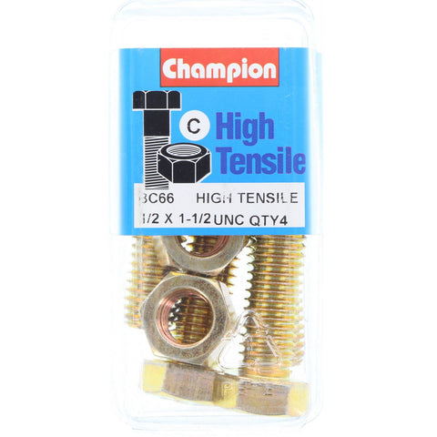 Champion Fully Threaded Set Screws and Nuts 1-1/2” x 1/2 BC66
