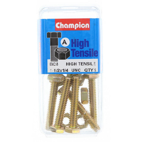 Champion Fully Threaded Set Screws and Nuts 1-1/2” x 1/4 BC8