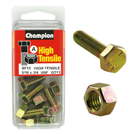 Champion Fully Threaded Set Screws and Nuts 3/4 x 5/16 BF15