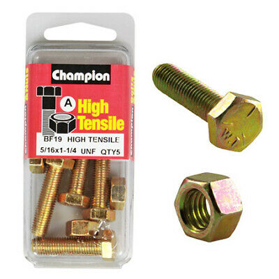 Champion Fully Threaded Set Screws and Nuts 1-1/4 x 5/16 BF19