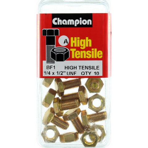 Champion Fully Threaded Set Screws and Nuts ½ x ¼ BF1