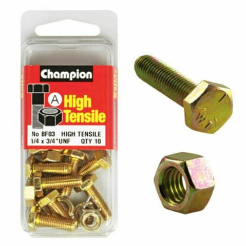 Champion Fully Threaded Set Screws and Nuts 3/4 x 1/4 BF3