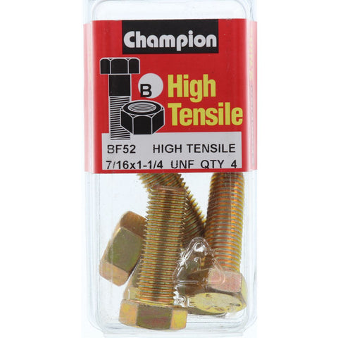 Champion Fully Threaded Set Screws and Nuts 1-1/4” x 7/16 BF52