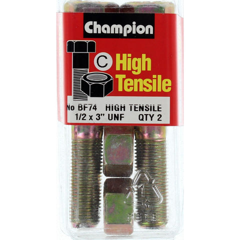 Champion Bolt and Nuts 3” x 1/2  BF74