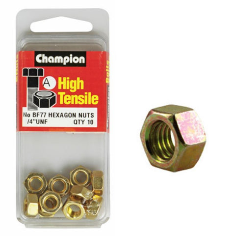 Champion Hexagon Nuts UNF 1/4 “-BF77
