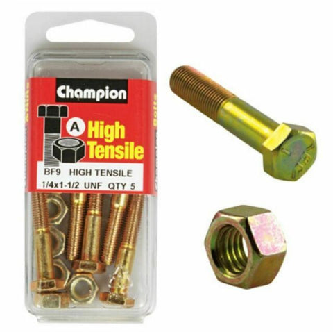 Champion Fully Threaded Set Screws and Nuts 1-1/2 x 1/4  BF9