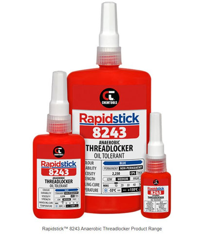 Rapidstick 8243 Threadlocker Oil Torerant Blue 10ml 50ml 250ml Bottle 8243-50
