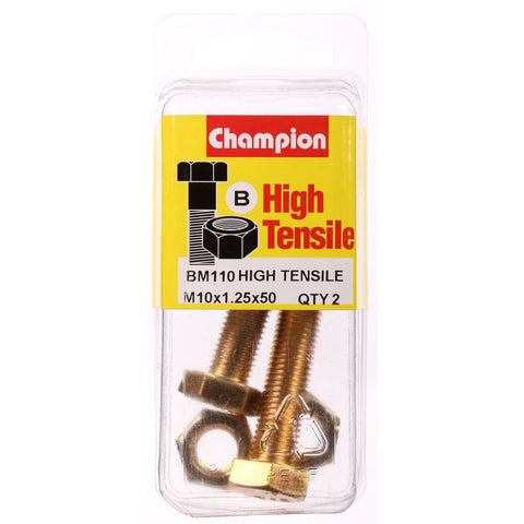 Champion Fully Threaded Set Screws and Nuts 10 x 50x 1.25 mm- BM110