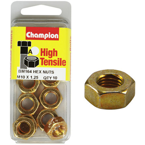 Champion Metric Hex Nuts 10 x .1.25 mm- BM164