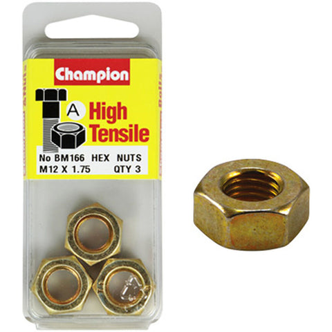 Champion Metric Hex Nuts 12 x .1.75 mm- BM166