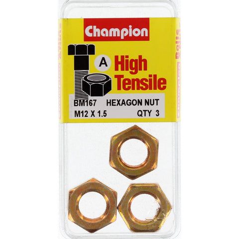 Champion Metric Hex Nuts 12 x .1.5 mm- BM167
