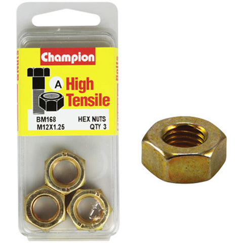 Champion Metric Hex Nuts 12 x .1.25 mm- BM168