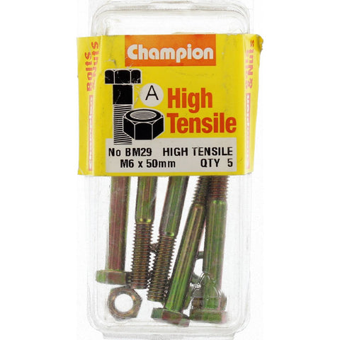 Champion Fully Threaded Set Screws and Nuts 6 x 50mm- BM29