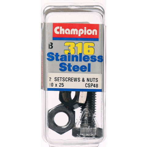 Champion Screws and Nut Set 10mm x 25mm  CSP48