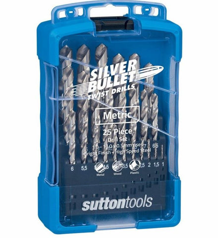 Sutton Silver Bullet Jobber Drill Set SM3 Bright 25 Piece Metric 13.0 x 0.5mm D101SM3