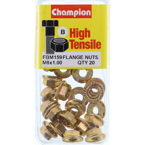 Champion Blister Flange Nuts M6 x 1.00mm-FBM159
