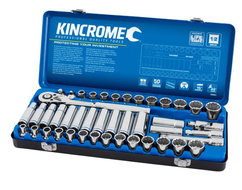 Kincrome Socket Set 45 Piece 1/2" Drive - Metric & Imperial K28024