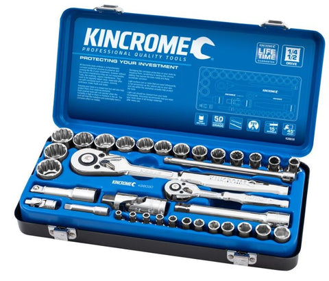 Kincrome Socket Set 35 Piece 1/4 & 1/2" Drive – Metric K28030
