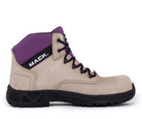 Mack Axel WOMENS Lace Up Safety Boots Fawn and Purple MK000AXELFNF