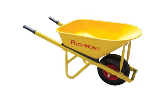 Steel Tray Yellow Wheelbarrow With Puncture Proof Wheel WBR206